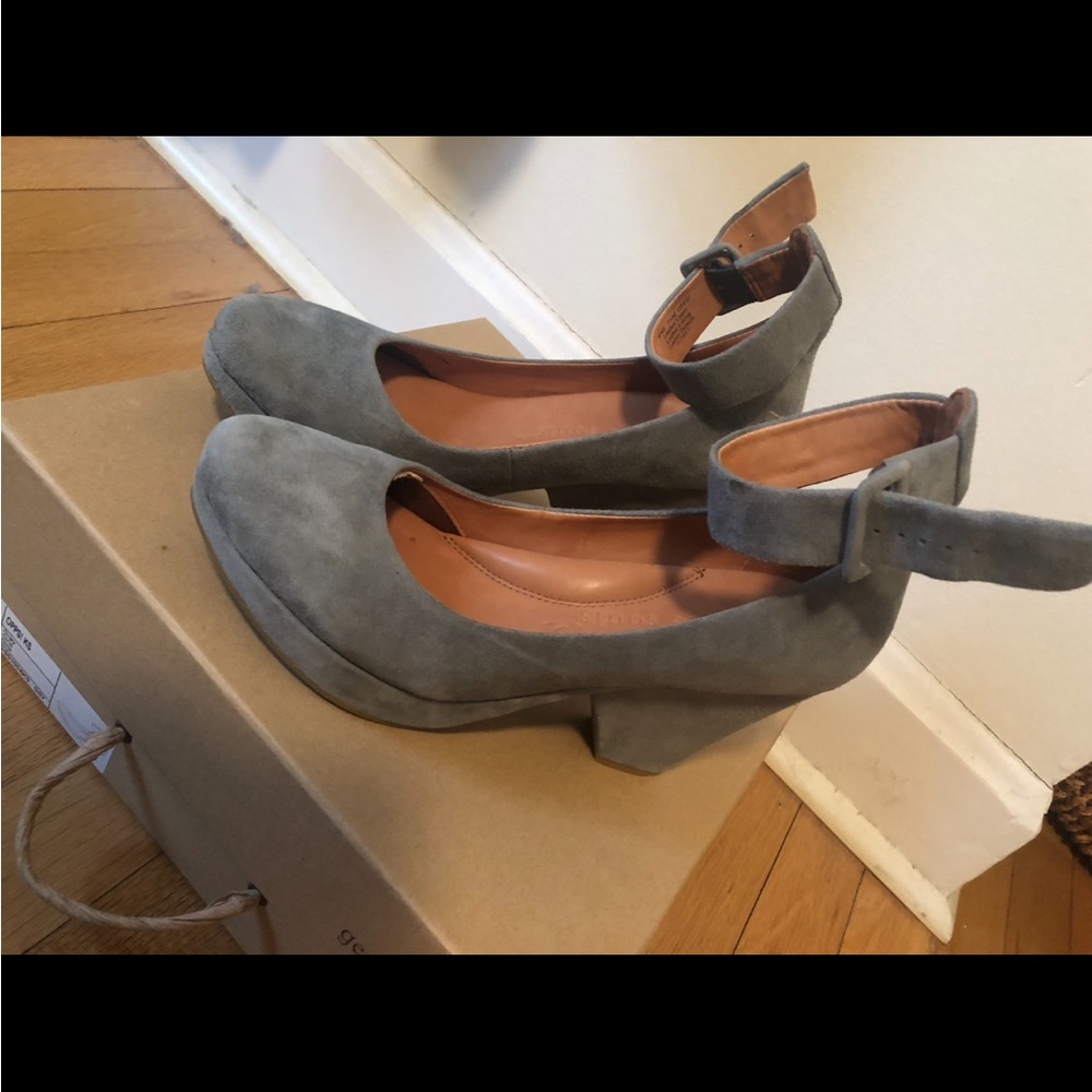 Gentle Souls Gray Suede Platform Shoes